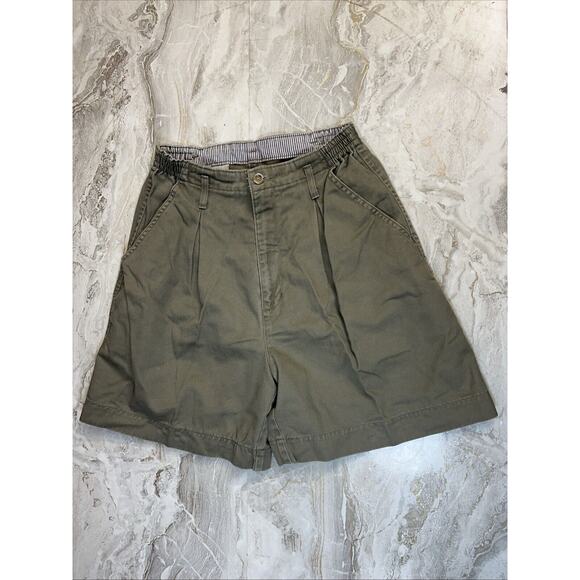 Vintage 90s Dockers High Waisted Shorts Women‎ 8 Khaki Pleats - Picture 1 of 7